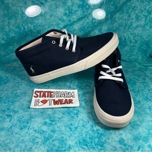 Polo Ralph Lauren Keaton Chukka Men’s Mid Top Navy Blue Lace Up Shoes Size